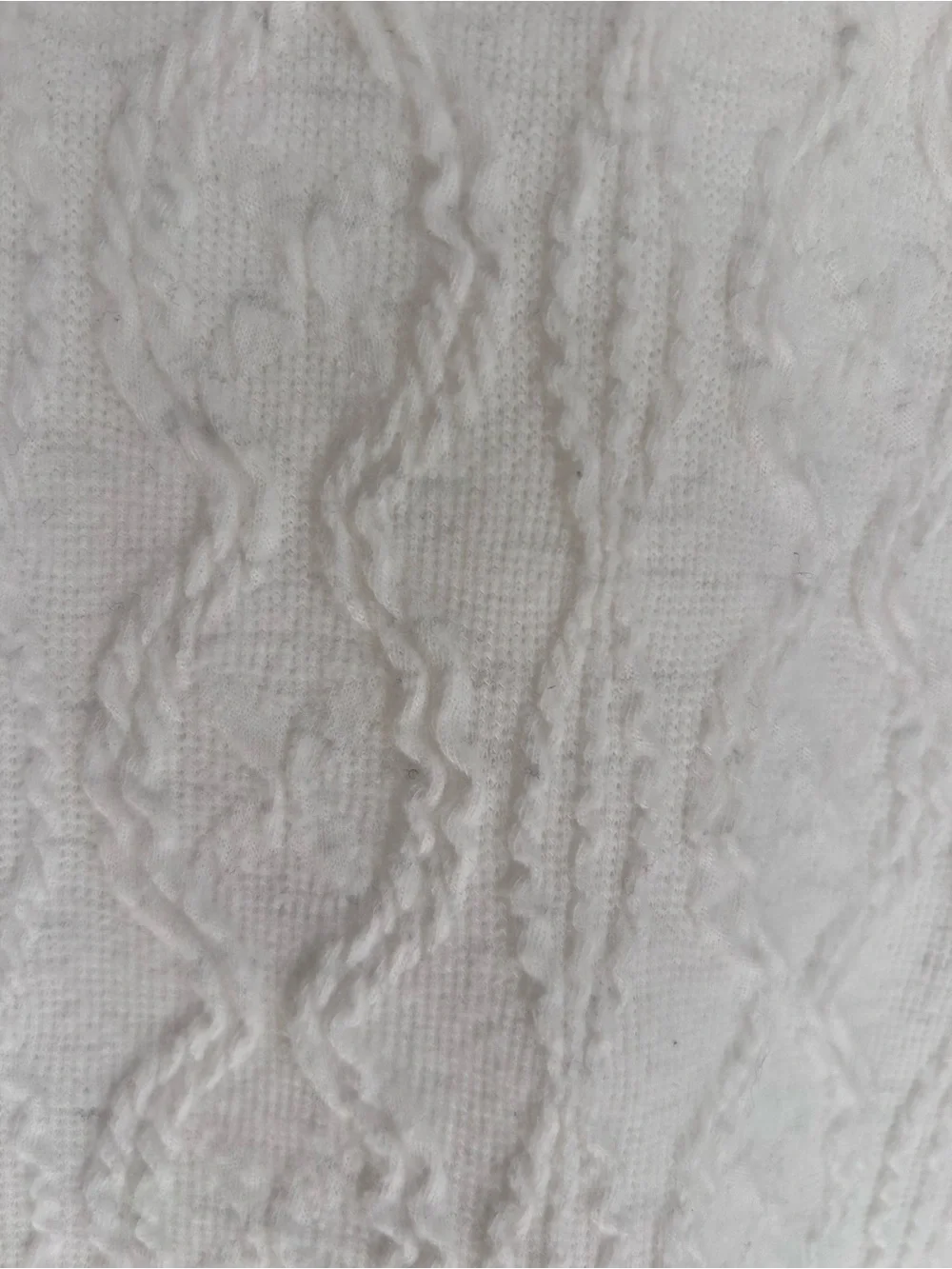 Democracy Ivory Textured V-Neck Split Sleeve Top | Sz PM